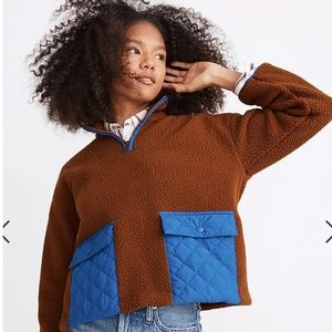 Madewell Resourced Fleece Quilted-Pocket Popover Jacket